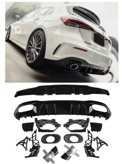 Mercedes-Benz W177 Spoiler Exhaust Trim – W177 AMG Rear Diffuser Upgrade – 2019–2023 Models
